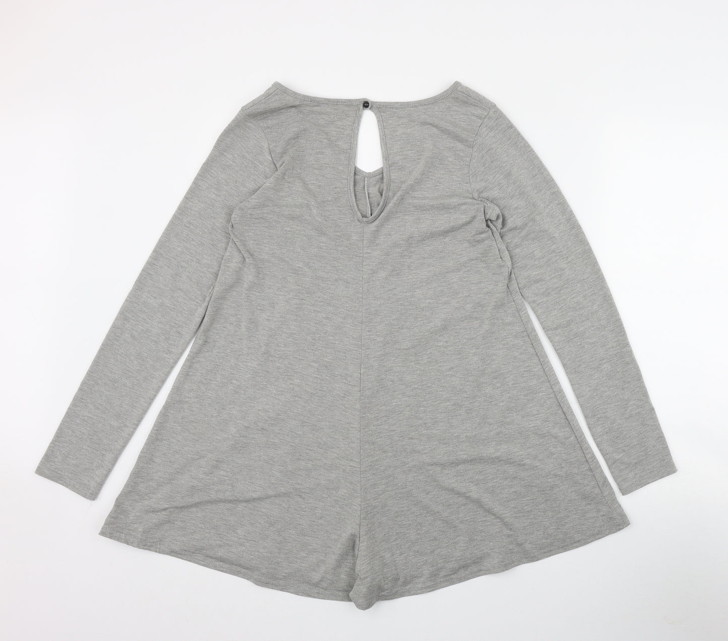 Boohoo Womens Grey  Polyester Playsuit One-Piece Size 10 L3 in Button