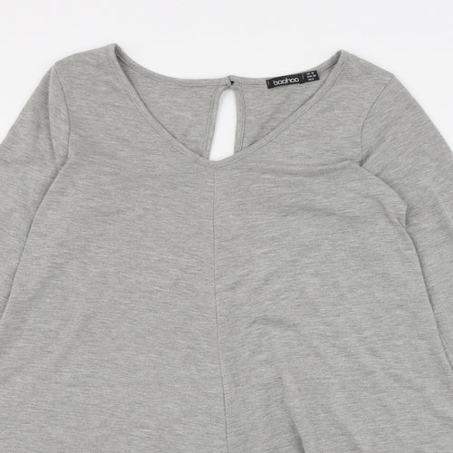 Boohoo Womens Grey  Polyester Playsuit One-Piece Size 10 L3 in Button
