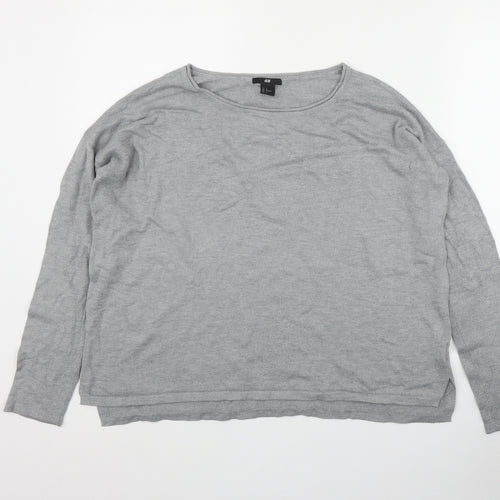 H&M Womens Grey Round Neck  Polyamide Pullover Jumper Size M