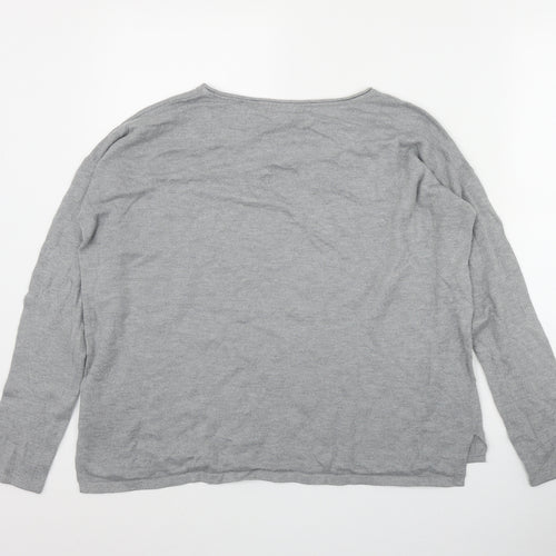 H&M Womens Grey Round Neck  Polyamide Pullover Jumper Size M