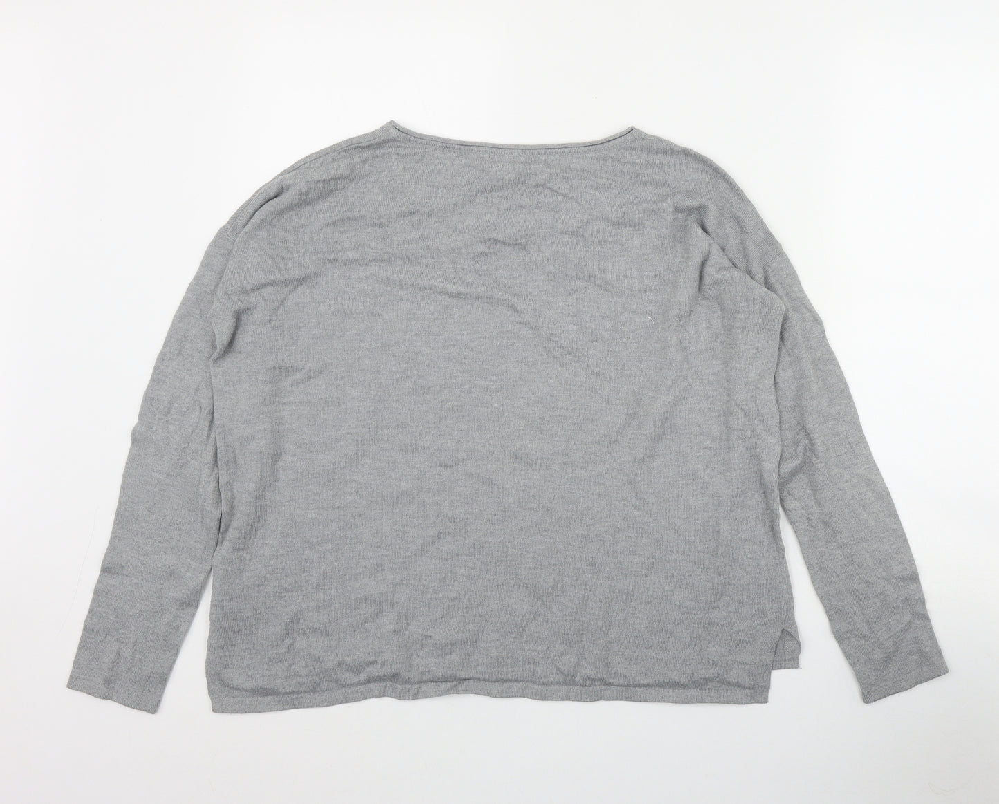 H&M Womens Grey Round Neck  Polyamide Pullover Jumper Size M
