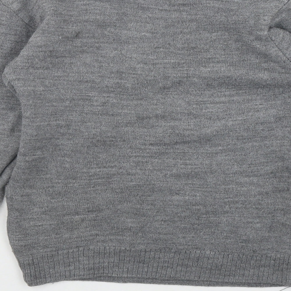 Preworn Boys Grey Round Neck  Acrylic Pullover Jumper Size 7-8 Years  Pullover - Pokemon Christmas