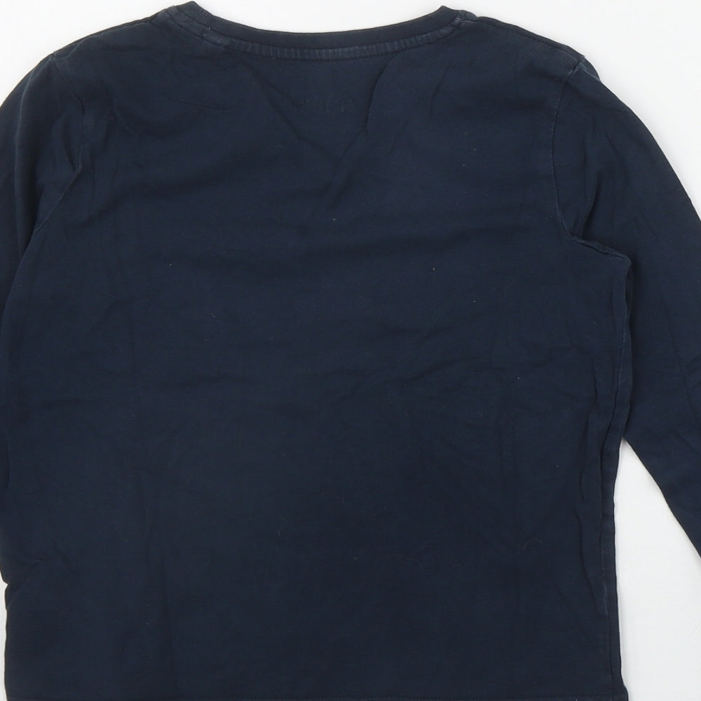 Pepperts Boys Blue  Cotton Basic T-Shirt Size 9-10 Years Round Neck Pullover