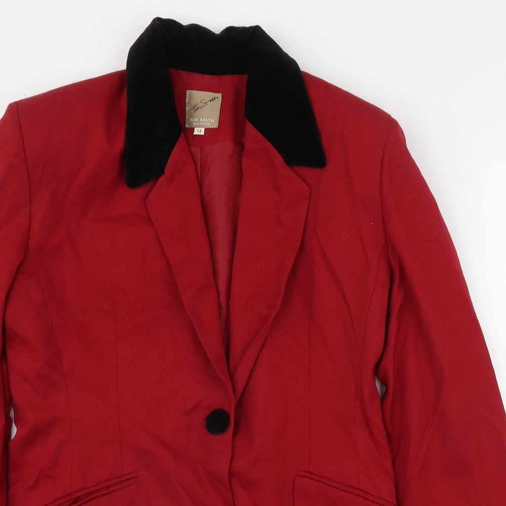 Tom Salto Womens Red   Jacket Blazer Size 14  Button