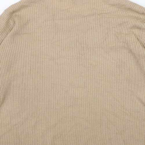 Bonmarché Womens Beige Round Neck  Acrylic Pullover Jumper Size M
