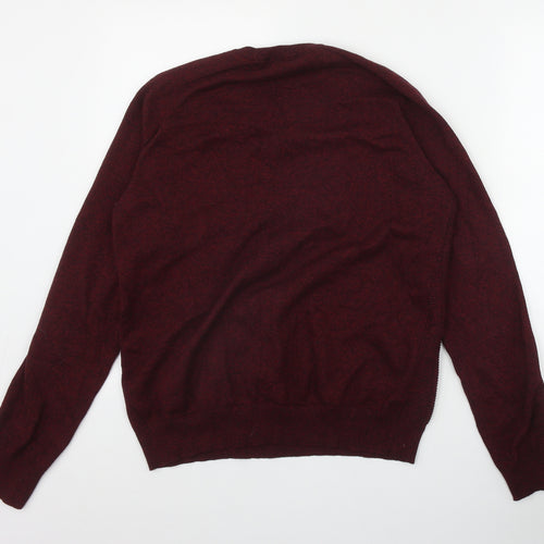George Mens Red Round Neck  Cotton Pullover Jumper Size M