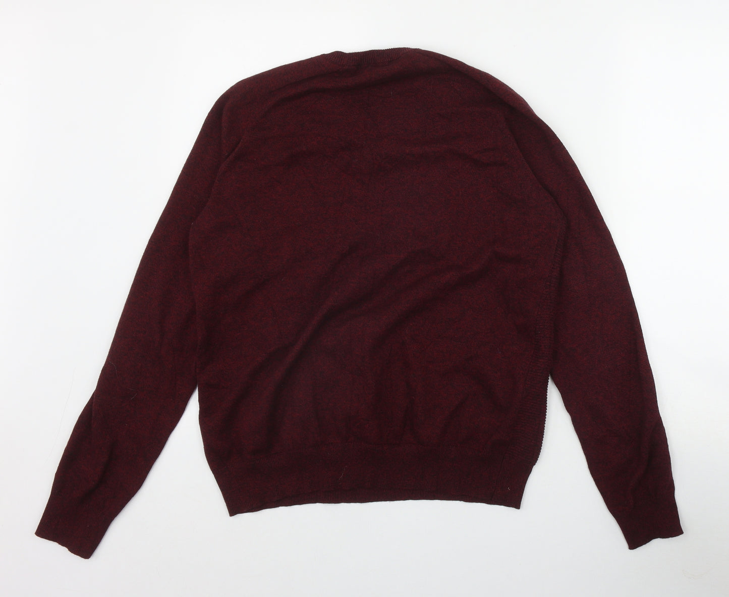 George Mens Red Round Neck  Cotton Pullover Jumper Size M