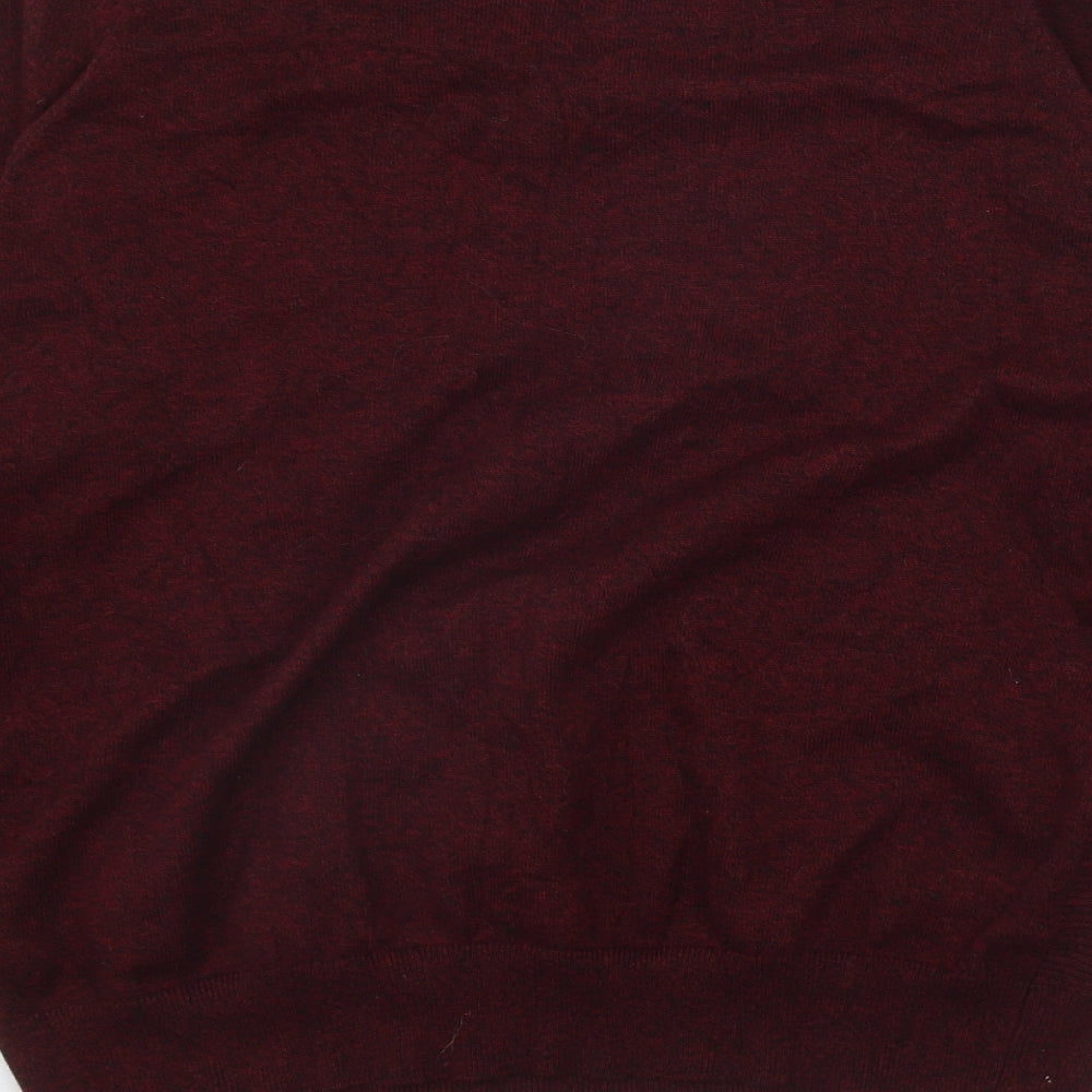 George Mens Red Round Neck  Cotton Pullover Jumper Size M