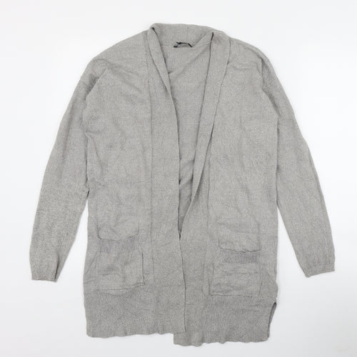 ESMARA Womens Grey V-Neck  Cotton Cardigan Jumper Size 10
