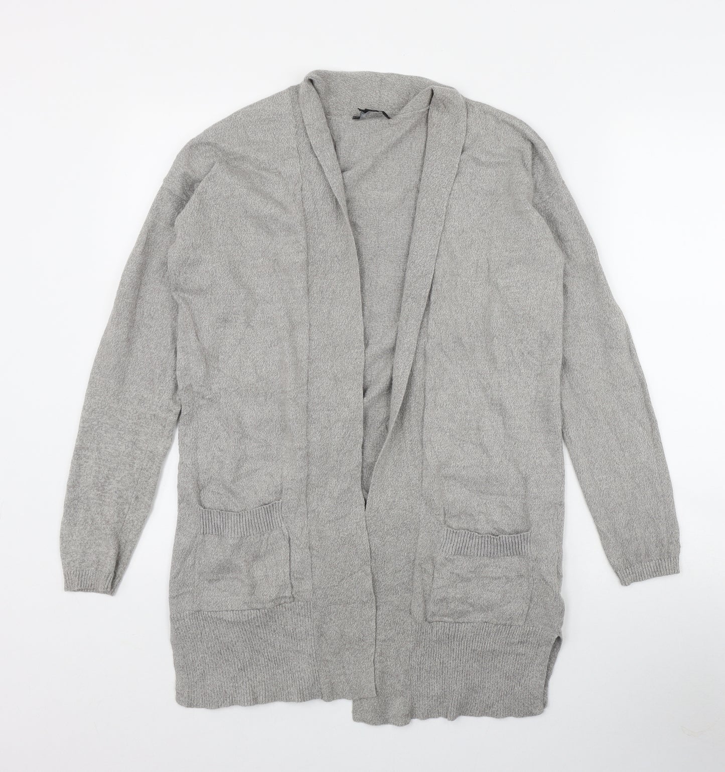 ESMARA Womens Grey V-Neck  Cotton Cardigan Jumper Size 10