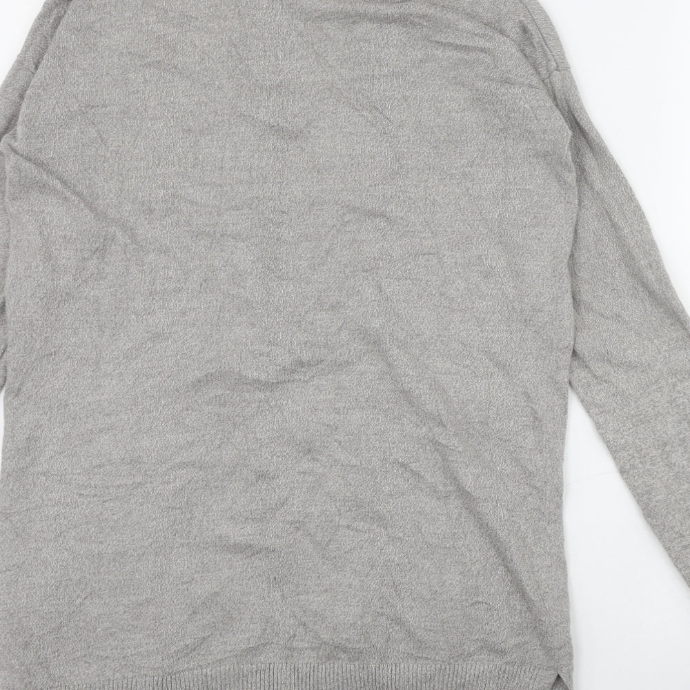 ESMARA Womens Grey V-Neck  Cotton Cardigan Jumper Size 10