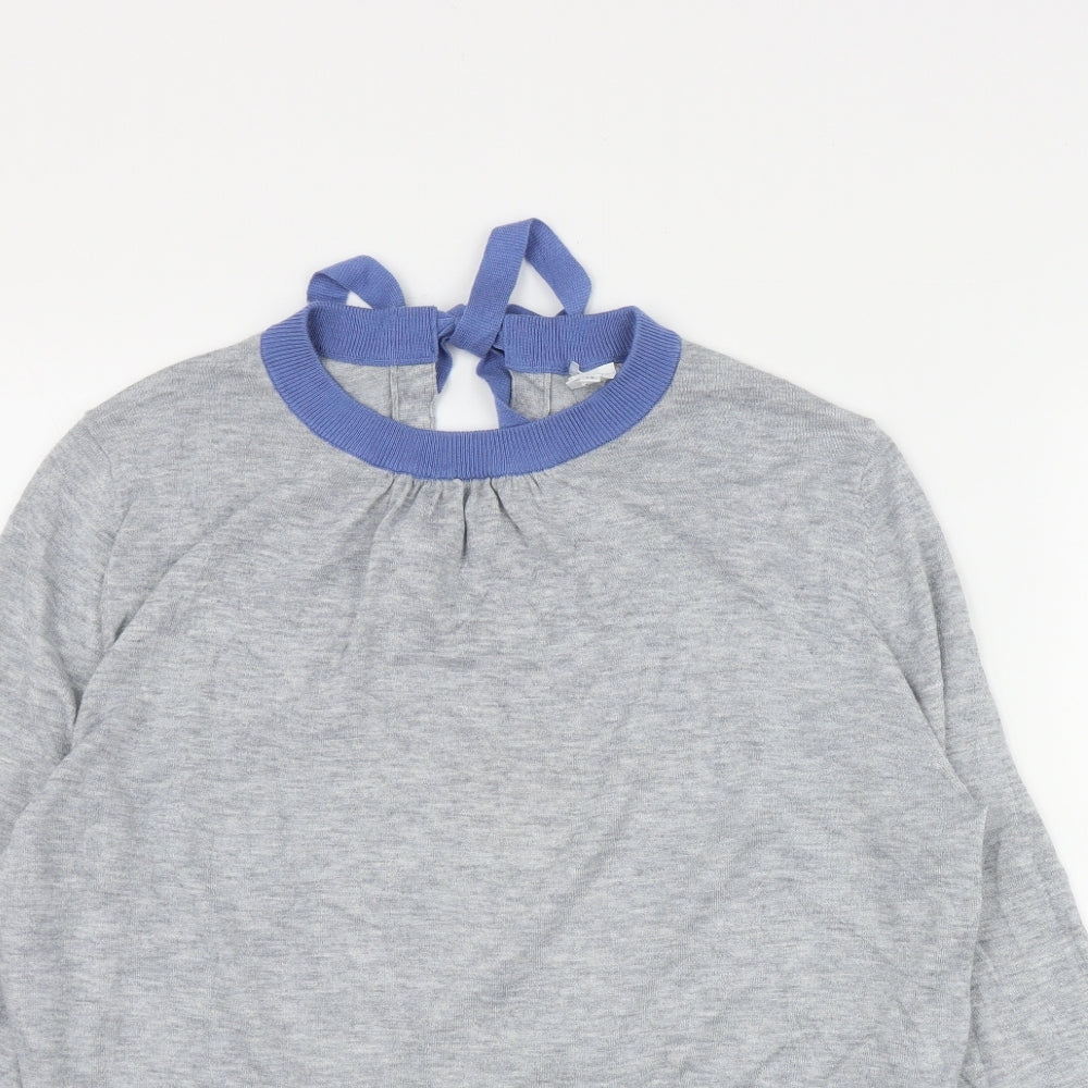 John Lewis Womens Grey Round Neck  Polyester Pullover Jumper Size 14