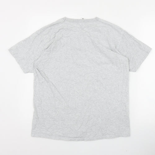 Fruit of the Loom Mens Grey  Cotton  T-Shirt Size L Round Neck