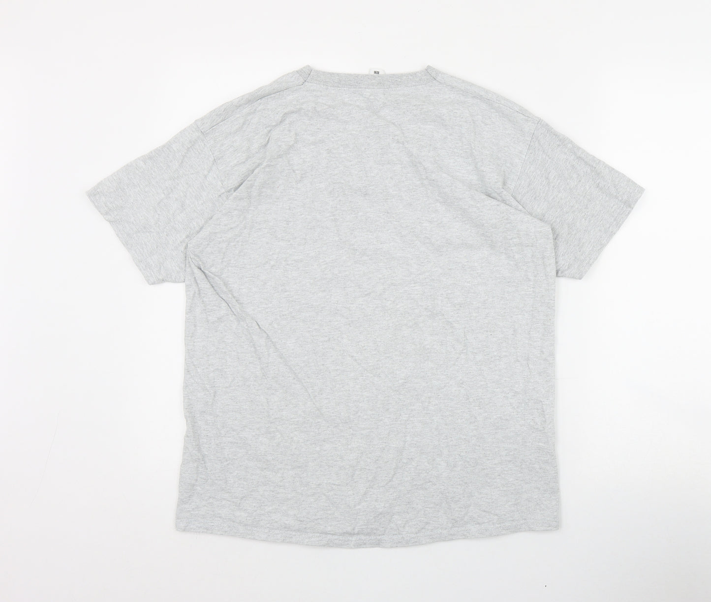 Fruit of the Loom Mens Grey  Cotton  T-Shirt Size L Round Neck