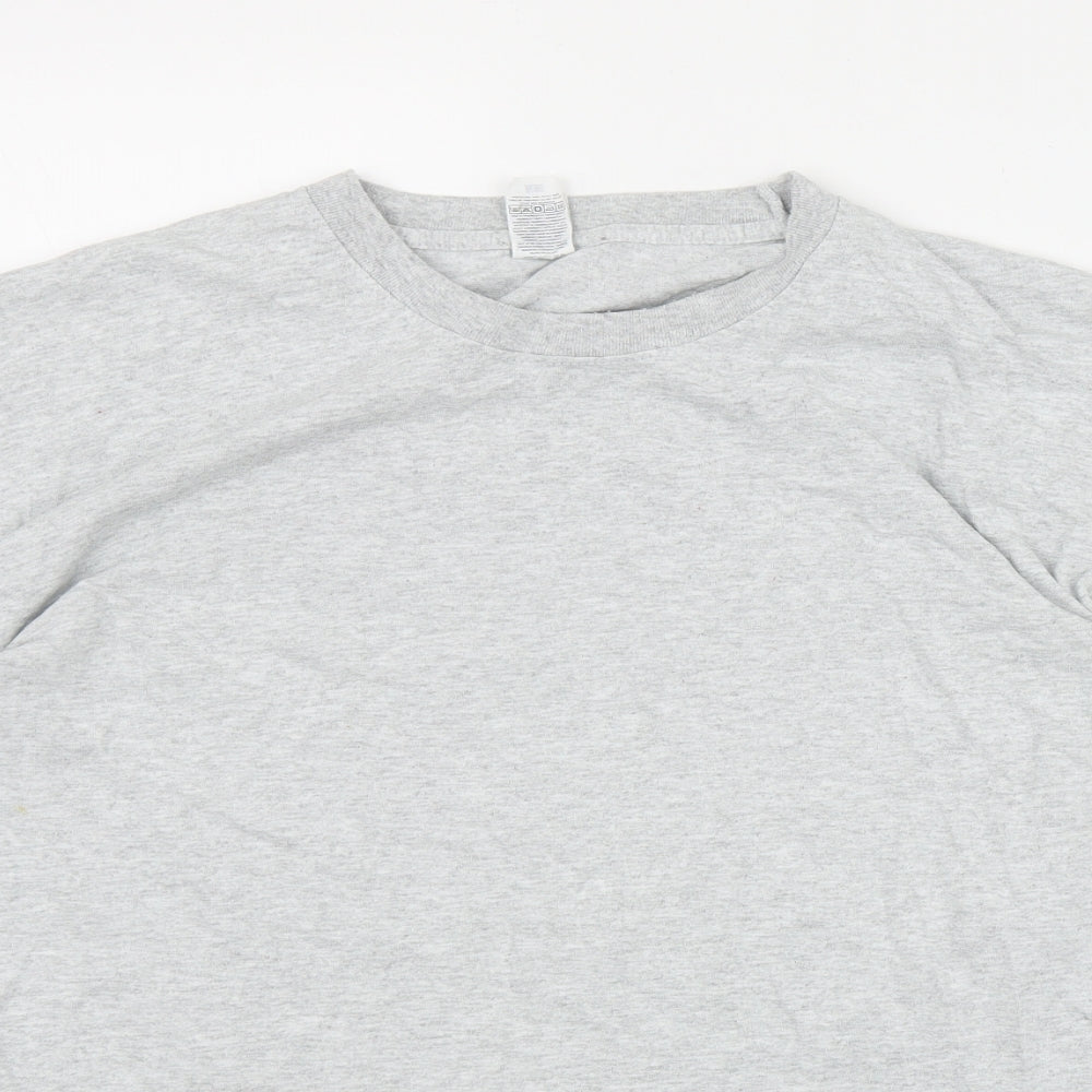 Fruit of the Loom Mens Grey  Cotton  T-Shirt Size L Round Neck