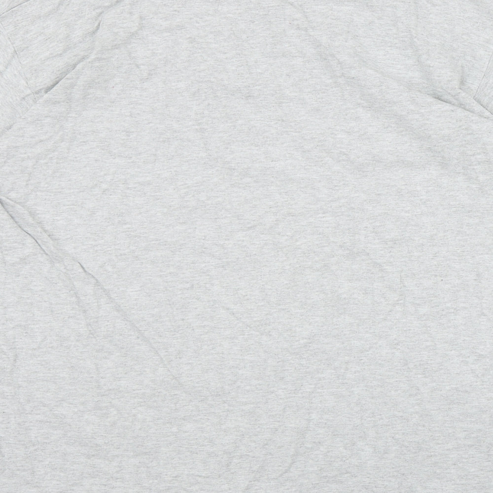 Fruit of the Loom Mens Grey  Cotton  T-Shirt Size L Round Neck