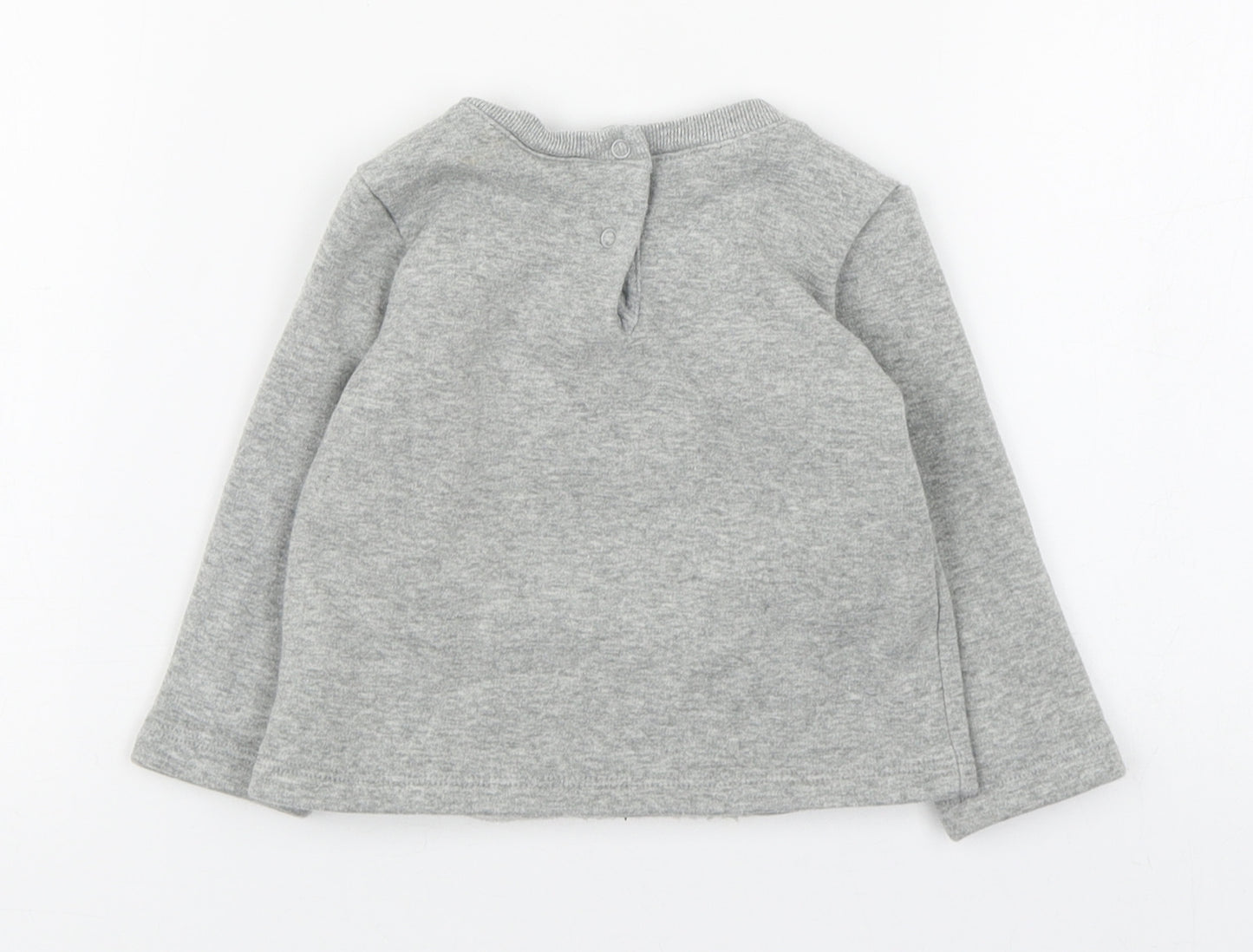 Gap Baby Grey  Cotton Pullover Jumper Size 6-9 Months  Button - Polar Bear