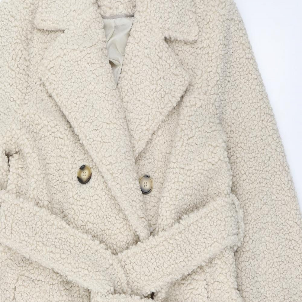 Primark Womens Ivory   Overcoat Coat Size 12  Button