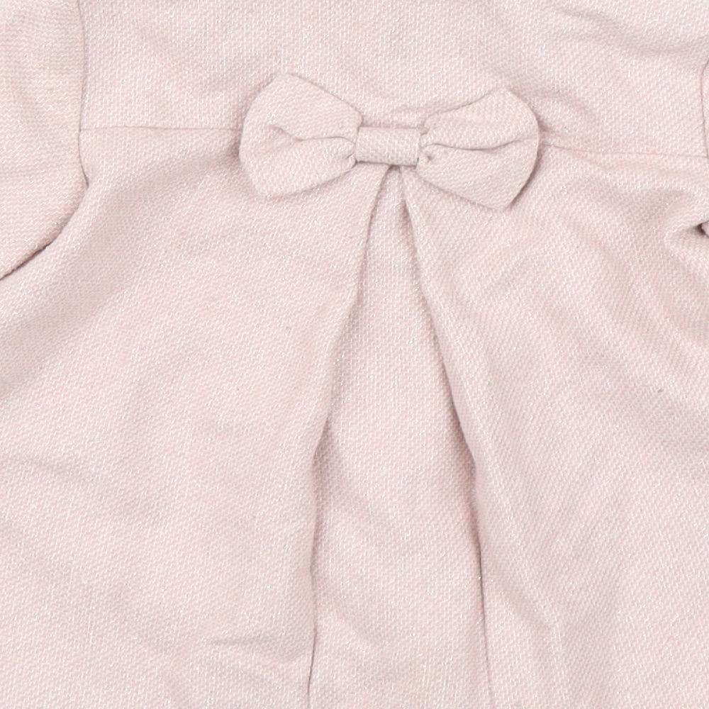 F&F Girls Pink   Overcoat Coat Size 9-12 Months   Button