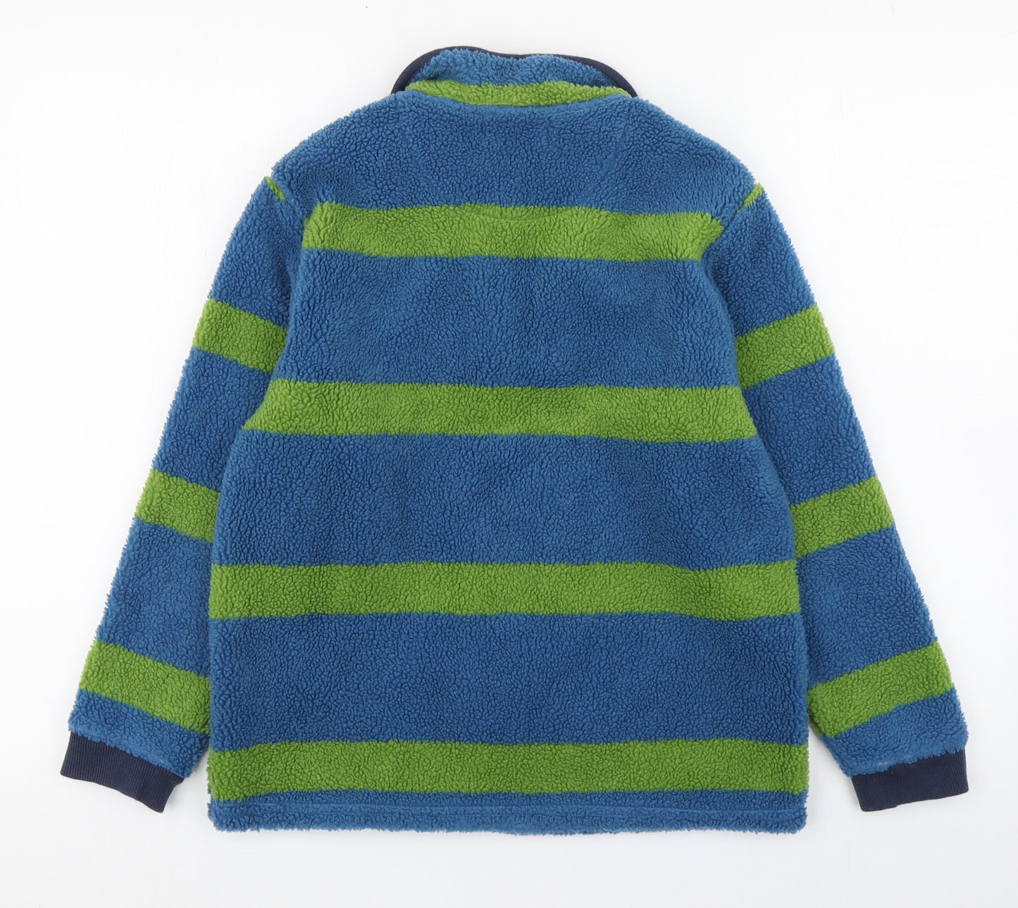 Indigo Boys Blue High Neck Striped Polyester Pullover Jumper Size 9-10 Years  Zip