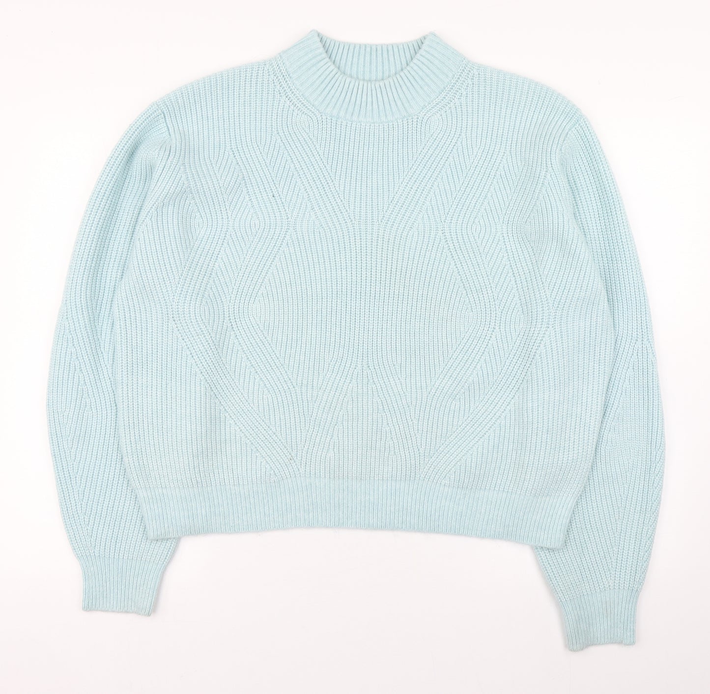 Marks and Spencer Womens Blue Round Neck  Polyester Pullover Jumper Size L