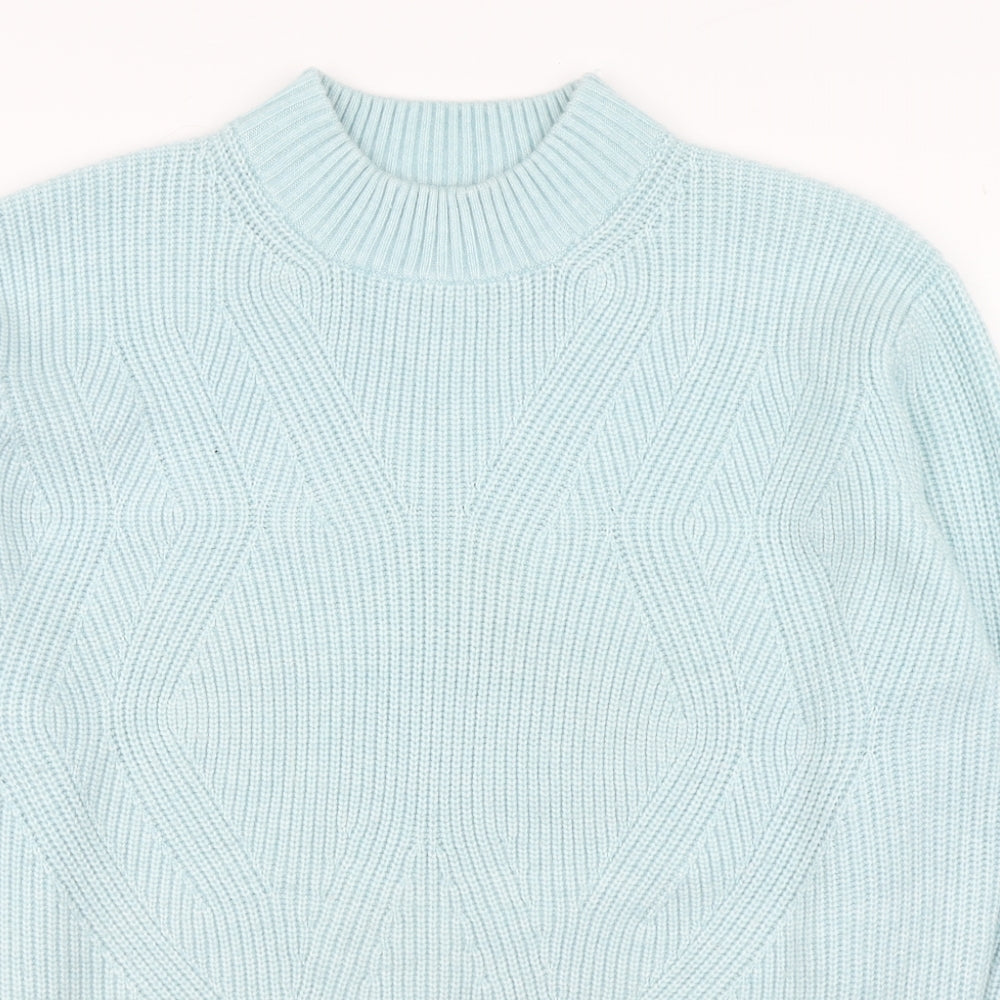 Marks and Spencer Womens Blue Round Neck  Polyester Pullover Jumper Size L