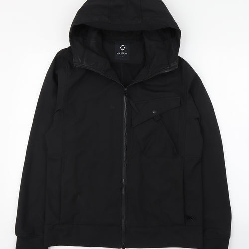 MA.STRUM Mens Black   Windbreaker Coat Size S  Zip