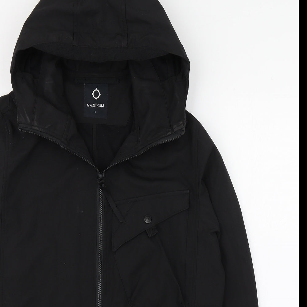 MA.STRUM Mens Black   Windbreaker Coat Size S  Zip