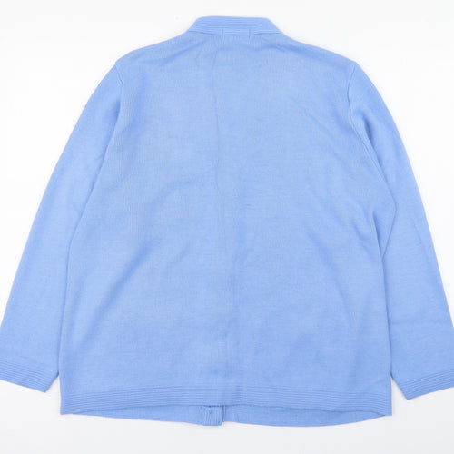 Care Womens Blue V-Neck  Polyester Cardigan Jumper Size L