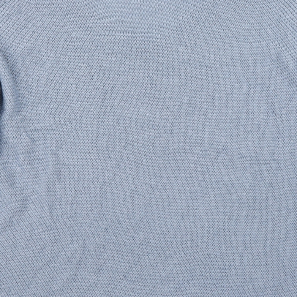 Vanessa Alexandra Womens Blue V-Neck  Acrylic Pullover Jumper Size XL
