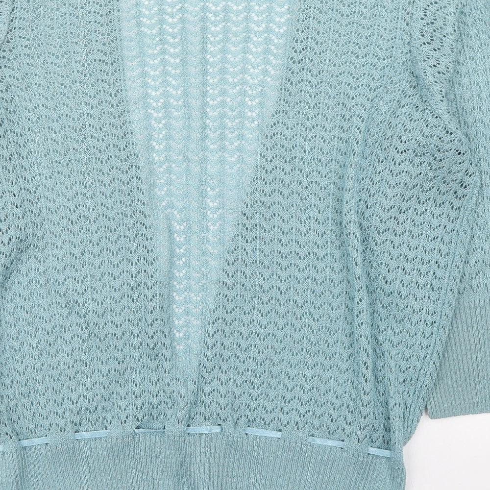 George Womens Blue V-Neck  Acrylic Cardigan Jumper Size 18