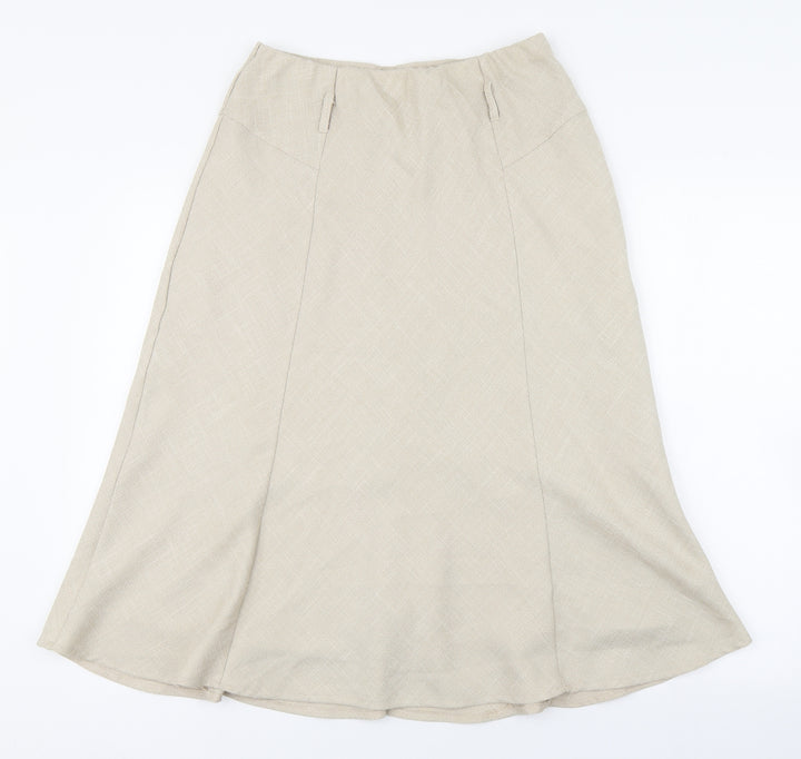 Saloos Womens Beige  Polyester A-Line Skirt Size 12