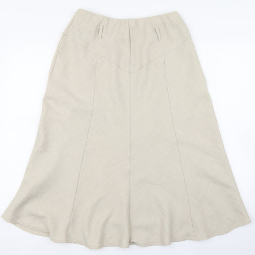 Saloos Womens Beige  Polyester A-Line Skirt Size 12