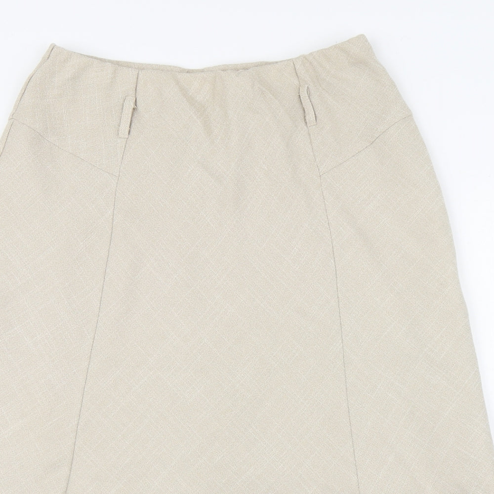 Saloos Womens Beige  Polyester A-Line Skirt Size 12