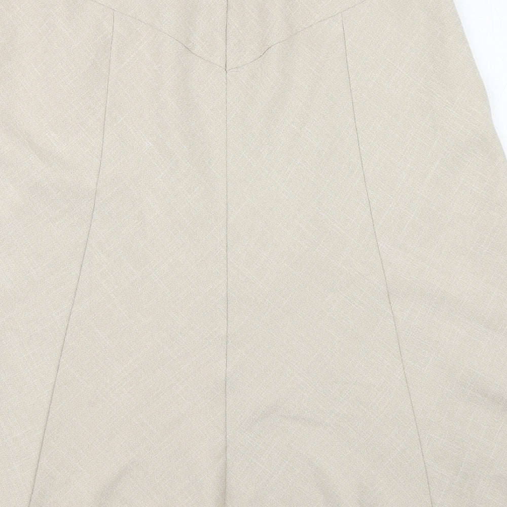 Saloos Womens Beige  Polyester A-Line Skirt Size 12