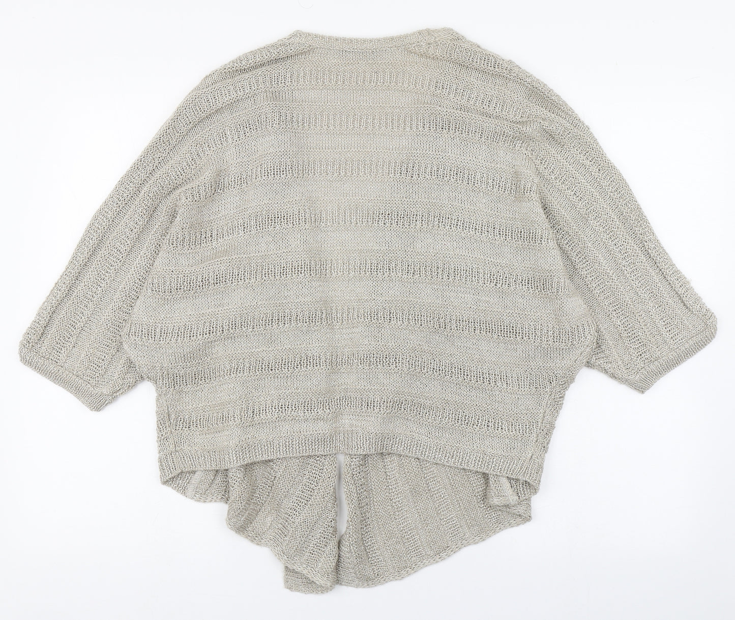 George Womens Beige V-Neck  Acrylic Cardigan Jumper Size 14