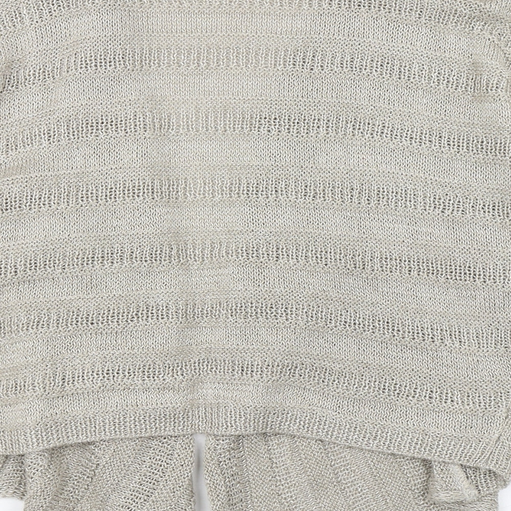 George Womens Beige V-Neck  Acrylic Cardigan Jumper Size 14