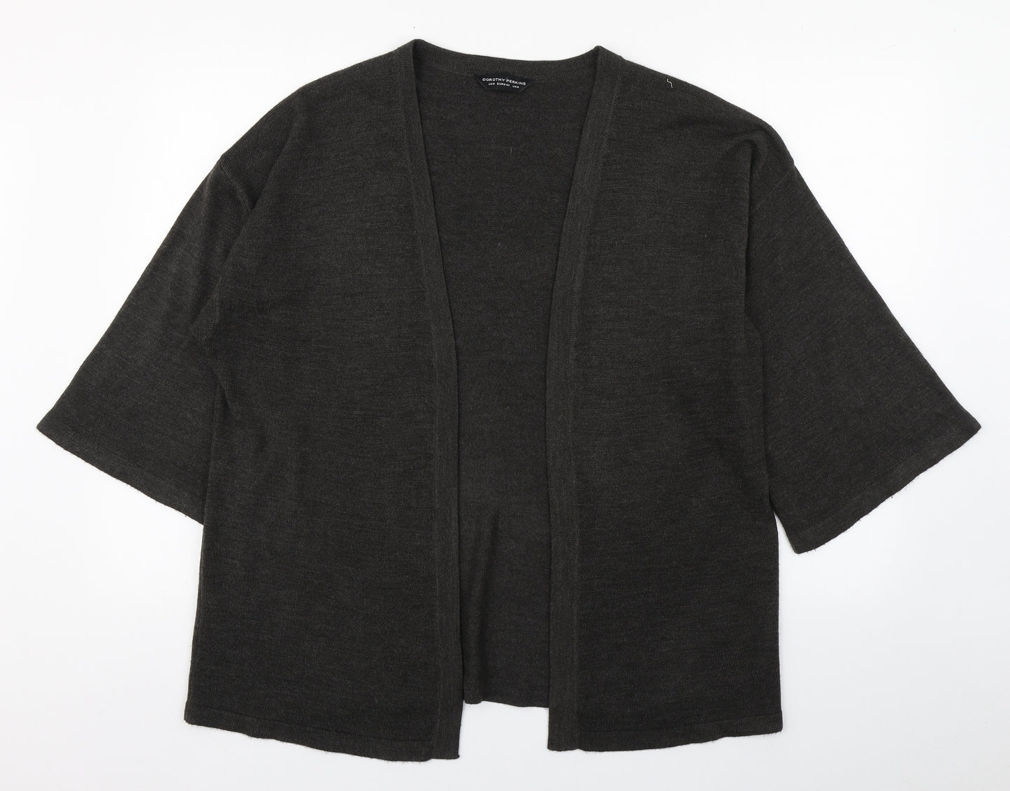 Dorothy Perkins Womens Grey V-Neck  Acrylic Cardigan Jumper Size 14