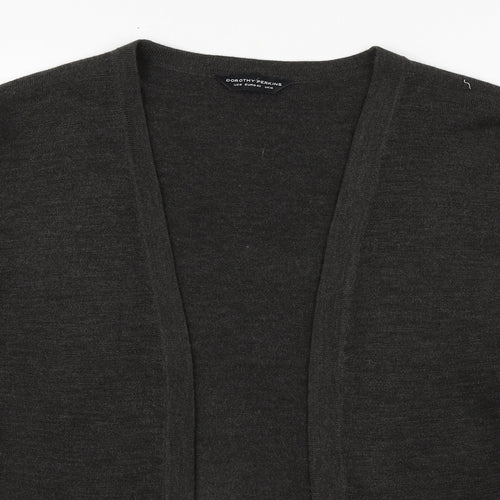 Dorothy Perkins Womens Grey V-Neck  Acrylic Cardigan Jumper Size 14
