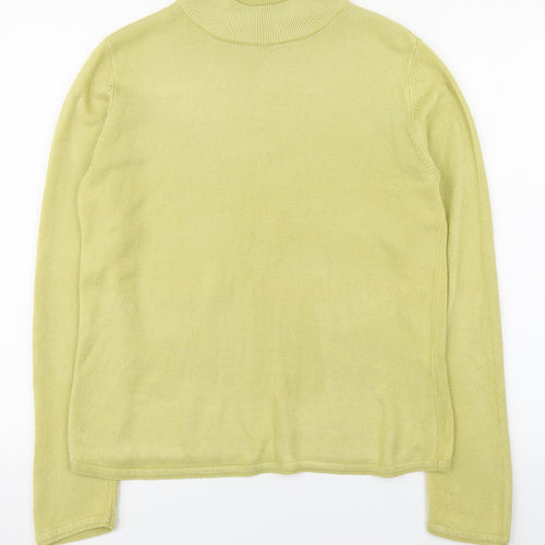 BM Womens Green High Neck  Acrylic Pullover Jumper Size S