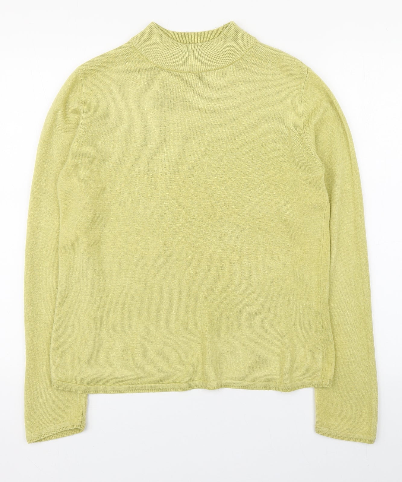 BM Womens Green High Neck  Acrylic Pullover Jumper Size S