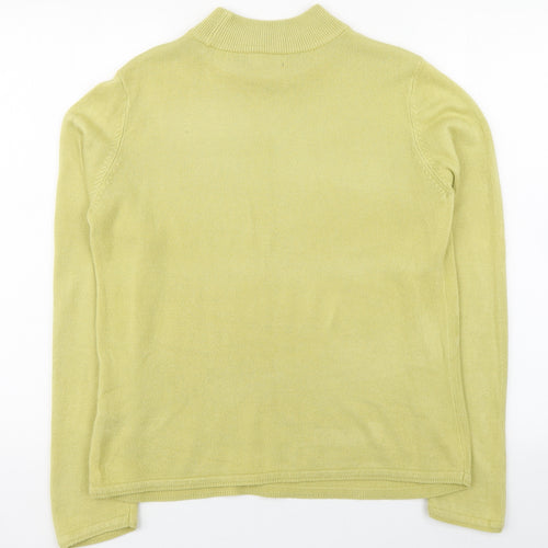 BM Womens Green High Neck  Acrylic Pullover Jumper Size S