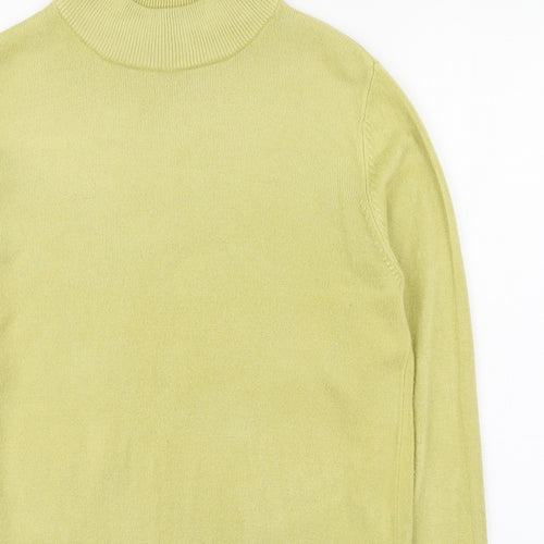 BM Womens Green High Neck  Acrylic Pullover Jumper Size S
