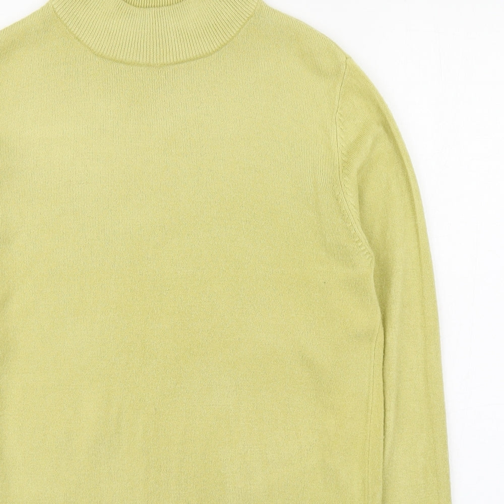 BM Womens Green High Neck  Acrylic Pullover Jumper Size S