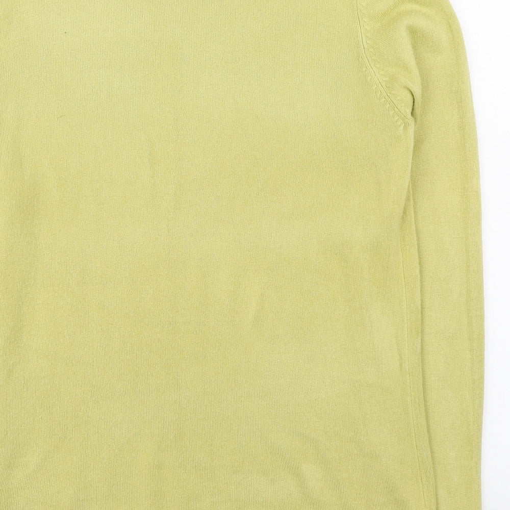 BM Womens Green High Neck  Acrylic Pullover Jumper Size S