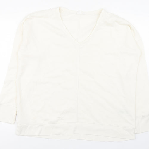 Gap Mens Ivory V-Neck  Cotton Pullover Jumper Size M