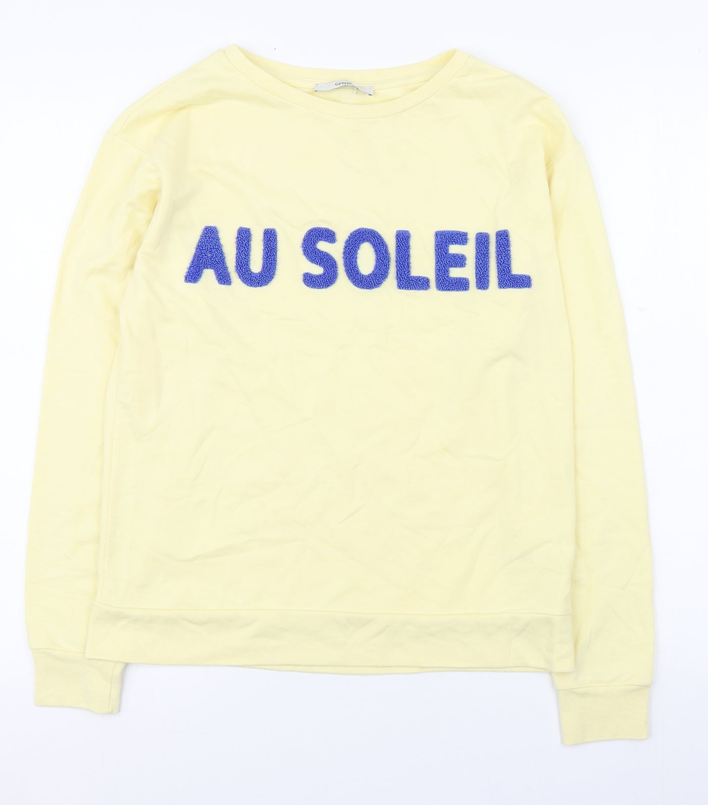 George Womens Yellow  Cotton Pullover Sweatshirt Size 8