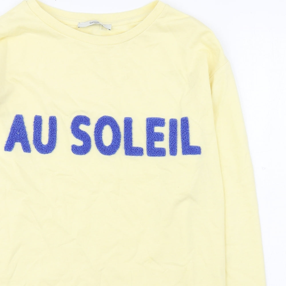 George Womens Yellow  Cotton Pullover Sweatshirt Size 8