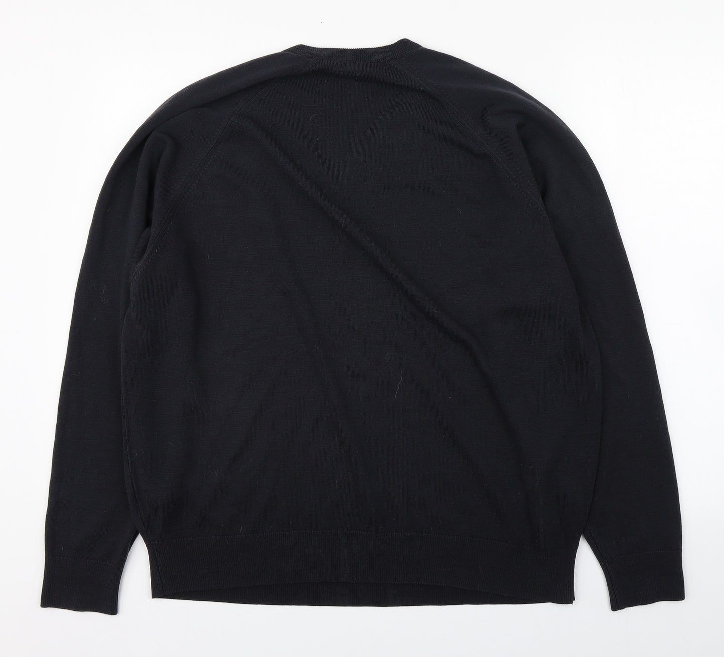 Berkertex Mens Black V-Neck  Acrylic Pullover Jumper Size XL