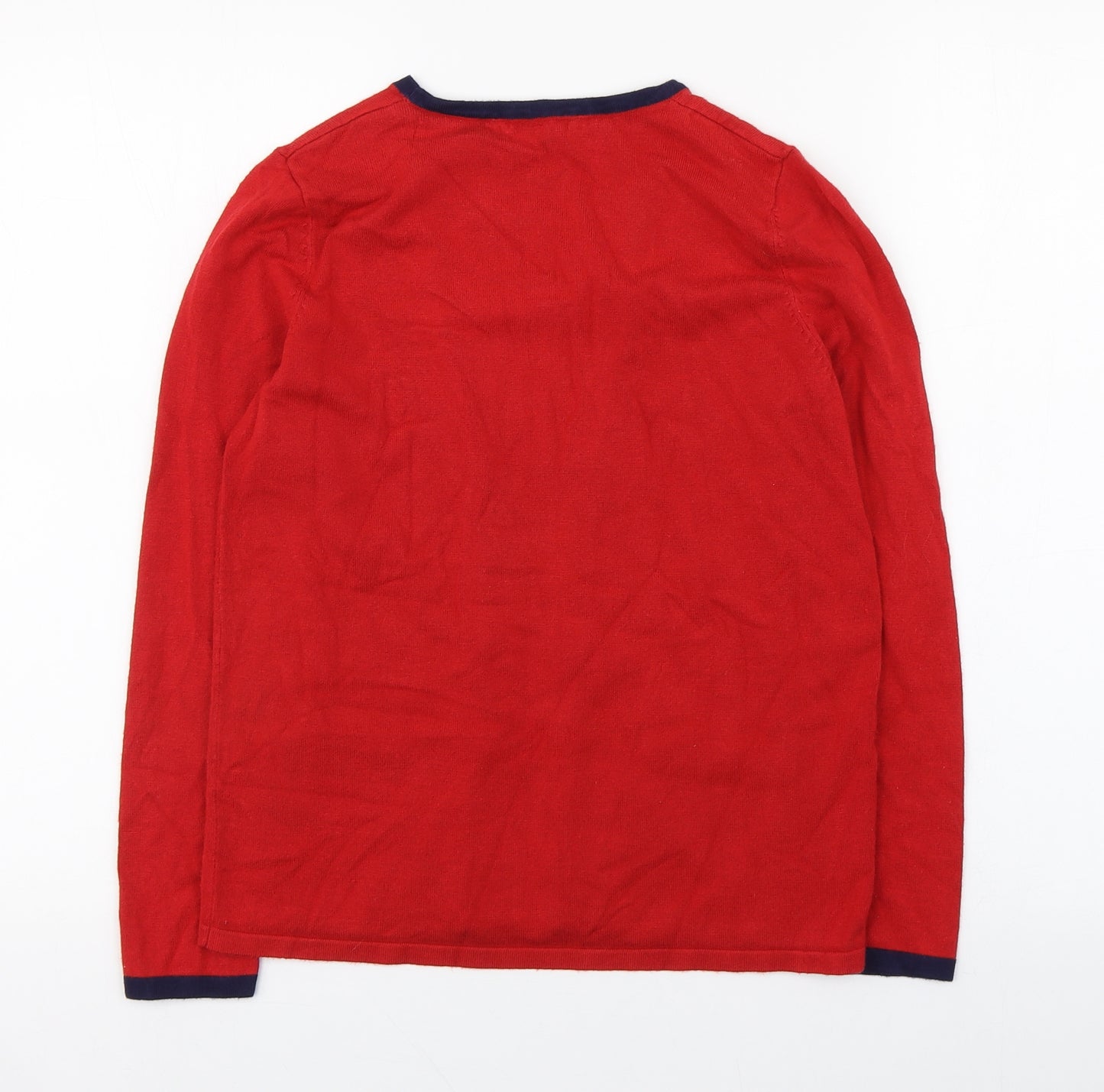 Bonmarché Womens Red Striped Viscose Basic Blouse Size 8 Square Neck